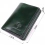 Відмінний гаманець у три складання з натуральної гладкої шкіри GRANDE PELLE 22944 Зелений