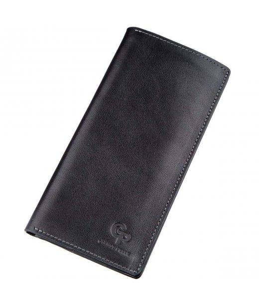 Вертикальний гаманець унісекс на магніті GRANDE PELLE 11212 Чорний