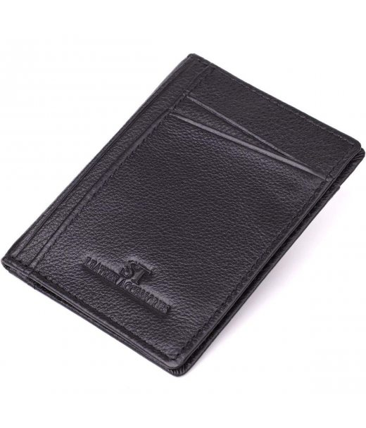 Чоловічий гаманець для карток із натуральної шкіри ST Leather 23091 Чорний