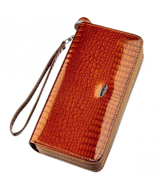 Гаманець жіночий з екошкіри на дві блискавки KIVI Хамелеон 19020 Коричневий Гаманець жіночий з екошкіри на дві блискавки KIVI Хамелеон 19020 Коричневий