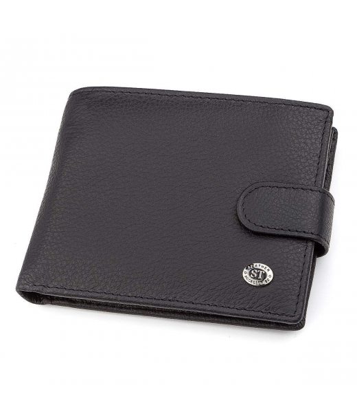 Чоловічий гаманець ST Leather 18328 (ST137) італійська шкіра Чорний