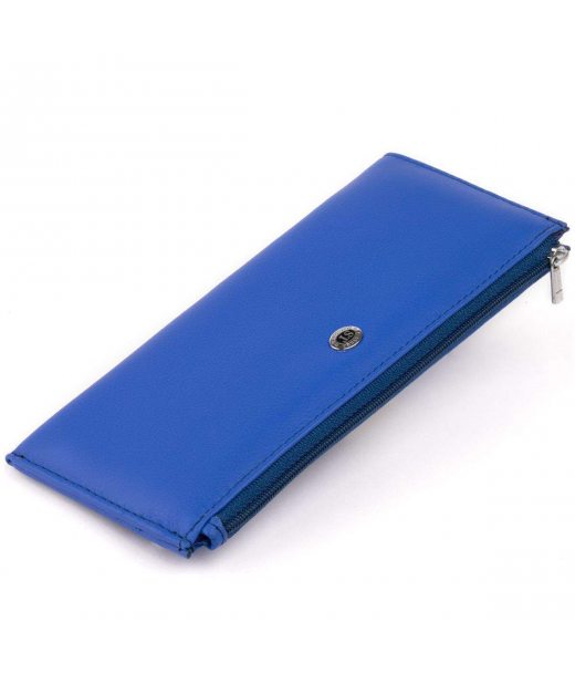 Горизонтальний тонкий гаманець зі шкіри унісекс ST Leather 19329 Синій