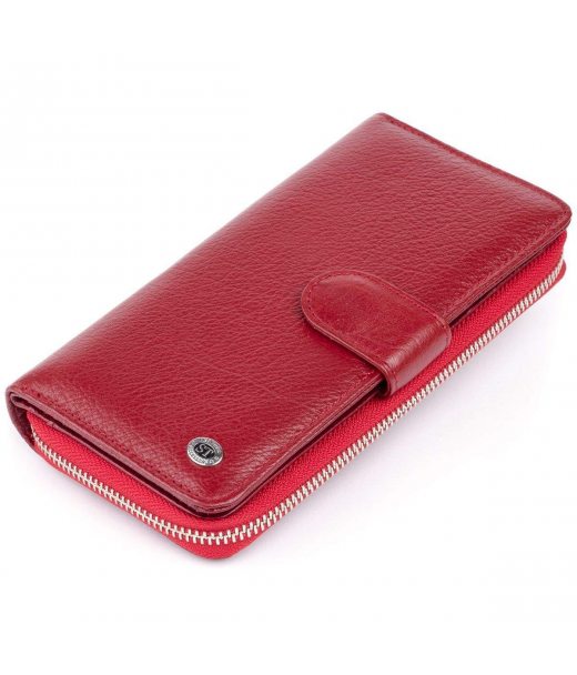 Вертикальний місткий гаманець зі шкіри жіночий ST Leather 19307 Бордовий