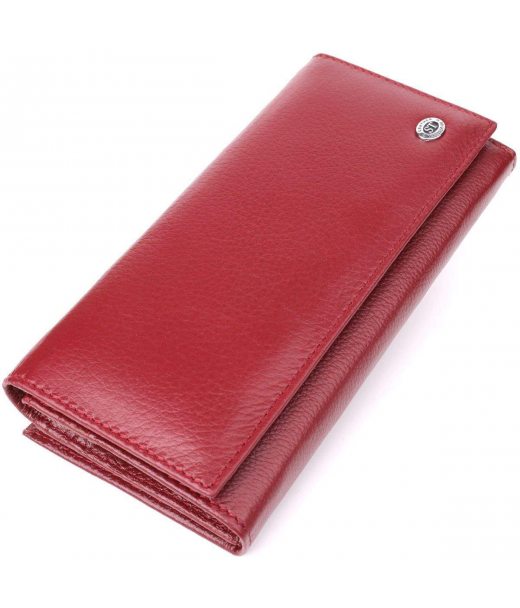 Елегантний гаманець для жінок з монетницею із натуральної шкіри ST Leather 23107 Бордовий