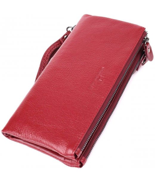Шкіряний гаманець на три відділення ST Leather 23108 Бордовий