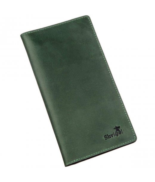 Гаманець унісекс вертикальний Crazy horse SHVIGEL 16197 Зелений