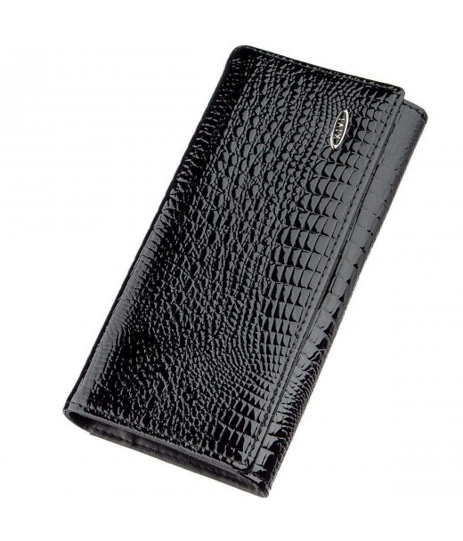 Гаманець жіночий з екошкіри лаковий KIVI 19012 Чорний Гаманець жіночий з екошкіри лаковий KIVI 19012 Чорний