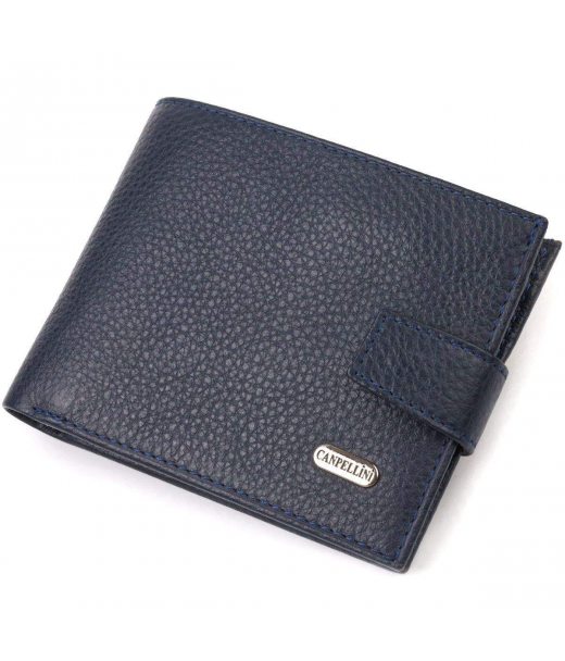 Популярний горизонтальний гаманець для чоловіків із натуральної шкіри флотар CANPELLINI 21884 Синє Популярний горизонтальний гаманець для чоловіків із натуральної шкіри флотар CANPELLINI 21884 Синє