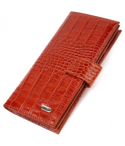 Ультрамодний гаманець для чоловіків з натуральної шкіри з тисненням під крокодила CANPELLINI 21918 Рудий Ультрамодний гаманець для чоловіків з натуральної шкіри з тисненням під крокодила CANPELLINI 21918 Рудий
