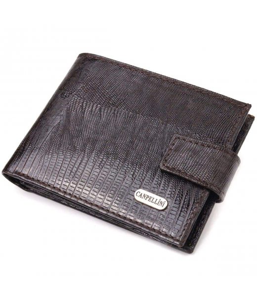 Невеликий чоловічий гаманець із натуральної фактурної шкіри CANPELLINI 21507 Коричневий Невеликий чоловічий гаманець із натуральної фактурної шкіри CANPELLINI 21507 Коричневий