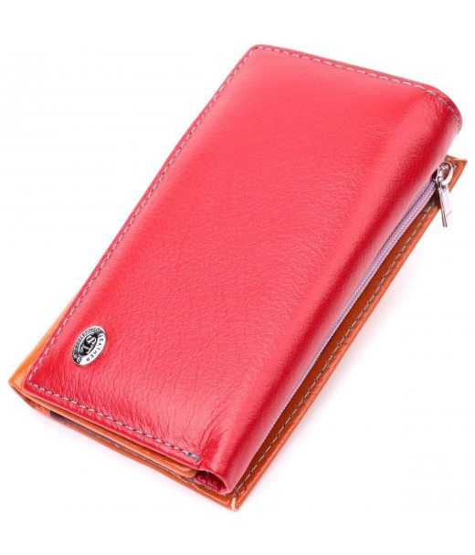 Шкіряний гаманець в три складання для жінок ST Leather 19442 Різнокольоровий