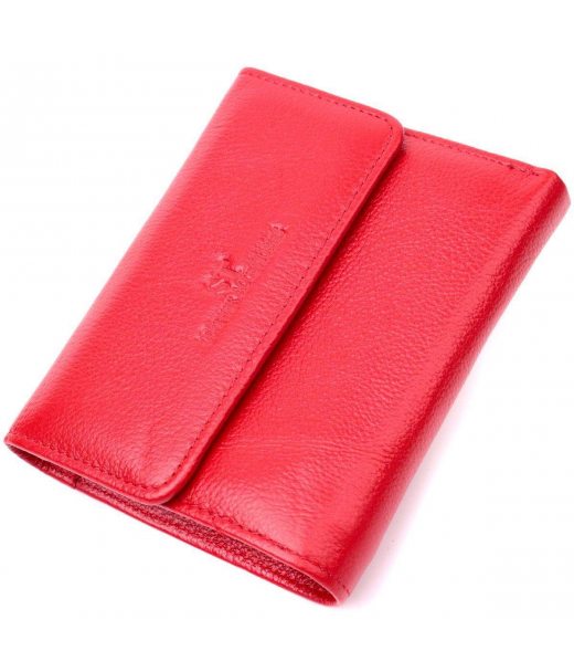 Яскравий жіночий гаманець з монетницею з натуральної шкіри ST Leather 19493 Червоний