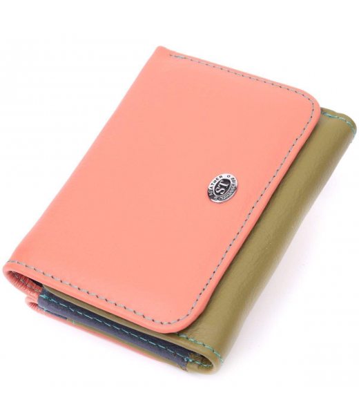 Гаманець для стильних дівчат із натуральної шкіри ST Leather 22494 Різнокольоровий