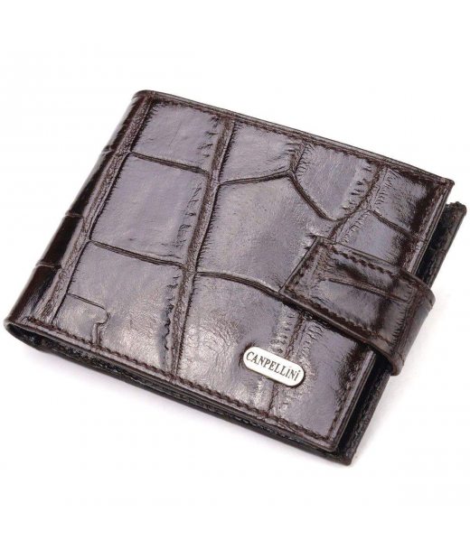 Надійний чоловічий гаманець із натуральної фактурної шкіри CANPELLINI 21516 Коричневий Надійний чоловічий гаманець із натуральної фактурної шкіри CANPELLINI 21516 Коричневий