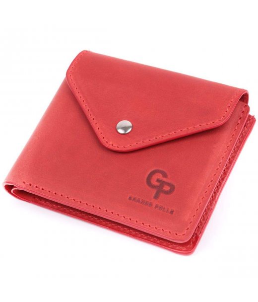 Жіночий гаманець з матової натуральної шкіри GRANDE PELLE 16804 Червоний