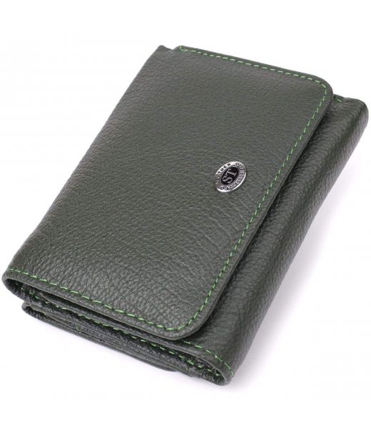 Жіночий гаманець компактного розміру з натуральної шкіри ST Leather 23072 Зелений