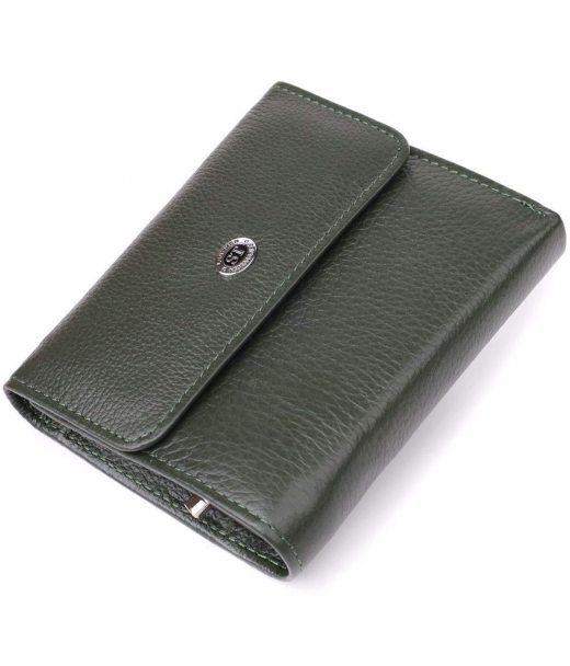 Жіночий гаманець середнього розміру із натуральної шкіри ST Leather 23074 Зелений