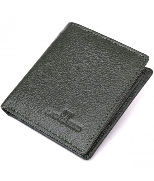 Жіночий гаманець на магніті з натуральної шкіри ST Leather 23093 Зелений