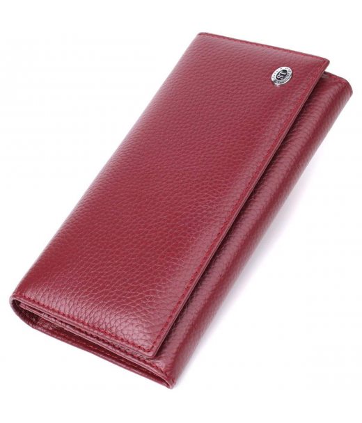 Практичний гаманець для жінок із натуральної шкіри ST Leather 23098 Бордовий