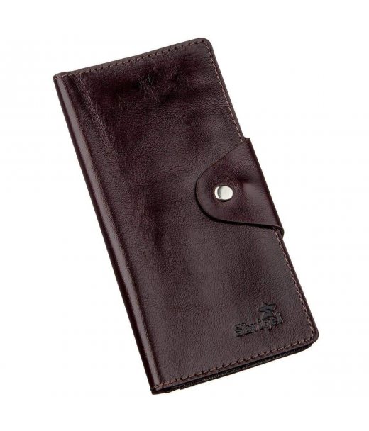 Гаманець чоловічий вертикальний на кнопках SHVIGEL 16175 Коричневий