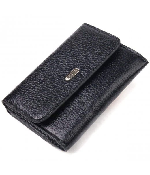 Класичний жіночий гаманець із натуральної шкіри флотар CANPELLINI 21591 Чорний