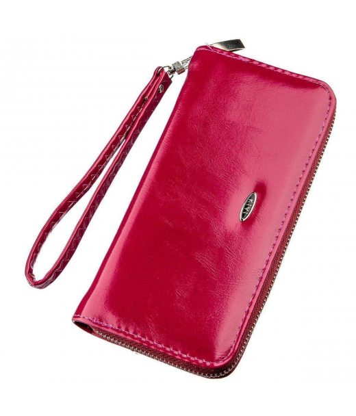 Гаманець жіночий на одну блискавку з екошкіри гладкий KIVI 19039 Малиновий Гаманець жіночий на одну блискавку з екошкіри гладкий KIVI 19039 Малиновий