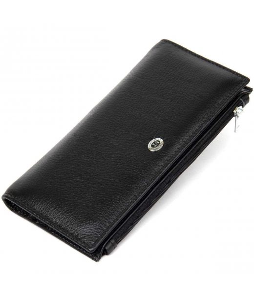 Практичний жіночий шкіряний гаманець ST Leather 19378 Чорний Практичний жіночий шкіряний гаманець ST Leather 19378 Чорний