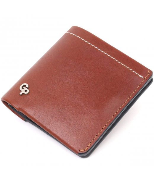 Чудовий шкіряний чоловічий гаманець Grande Pelle 11425 Коричневий
