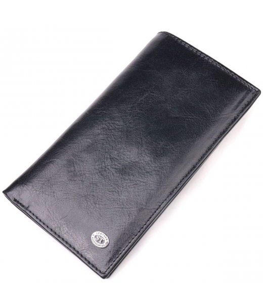 Вертикальний гаманець для чоловіків із натуральної шкіри ST Leather 19420 Чорний Вертикальний гаманець для чоловіків із натуральної шкіри ST Leather 19420 Чорний