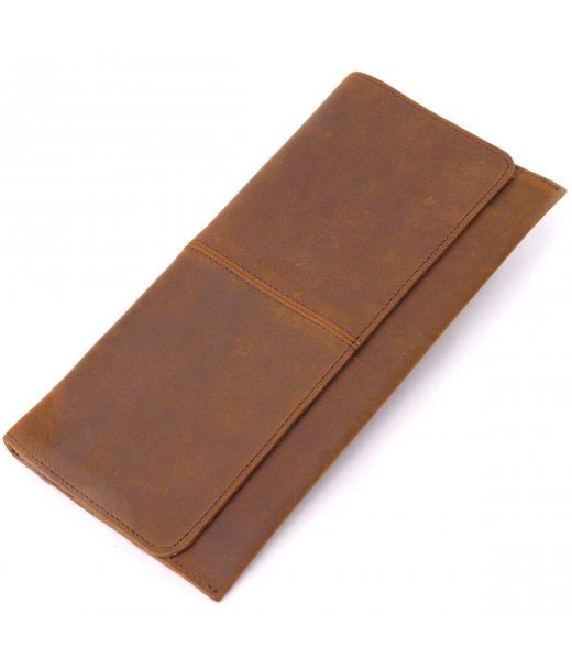 Тонкий чоловічий гаманець з натуральної вінтажної шкіри 21296 Vintage Коричневий
