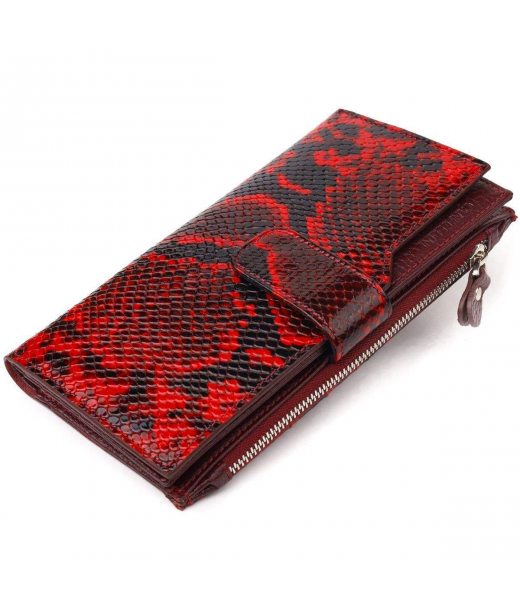 Необычный женский кошелек из натуральной кожи с тиснением под змею CANPELLINI 21647 Разноцветный Необычный женский кошелек из натуральной кожи с тиснением под змею CANPELLINI 21647 Разноцветный