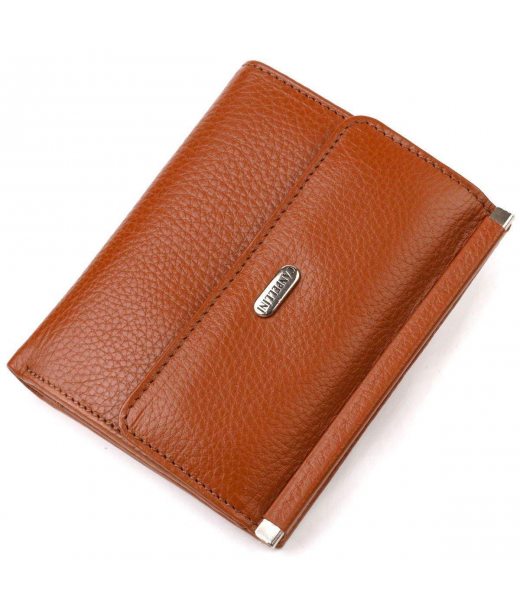 Зручний гаманець для жінок середнього розміру з натуральної шкіри CANPELLINI 21811 Коричневий