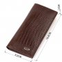 Фактурний чоловічий вертикальний гаманець з натуральної шкіри з тисненням CANPELLINI 21899 Коричневий