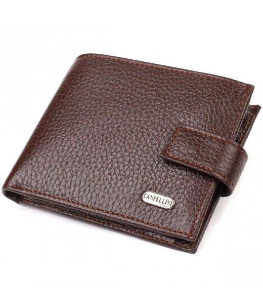 Гарний горизонтальний гаманець для чоловіків з натуральної шкіри флотар CANPELLINI 21891 Коричневый