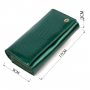 Лакований жіночий гаманець із блоком для візиток з натуральної шкіри ST Leather 19424 Зелений