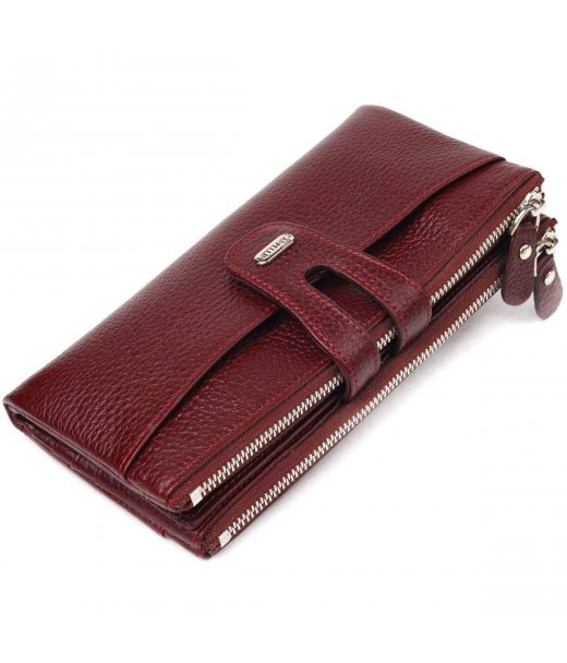 Гарний гаманець із натуральної зернистої шкіри CANPELLINI 21636 Бордовий