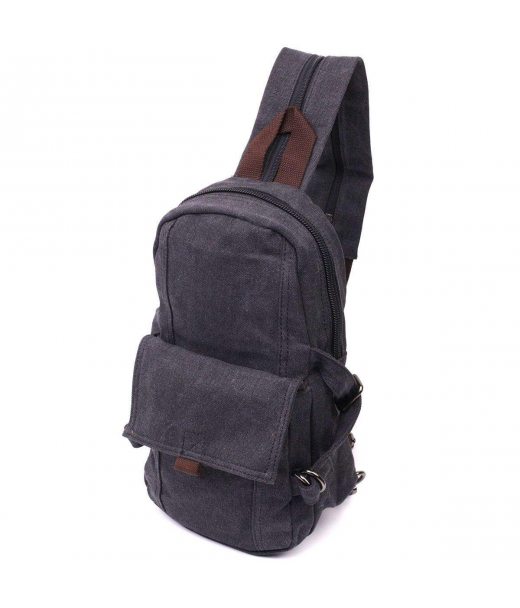 Удобный текстильный рюкзак в стиле милитари Vintagе 22179 Черный