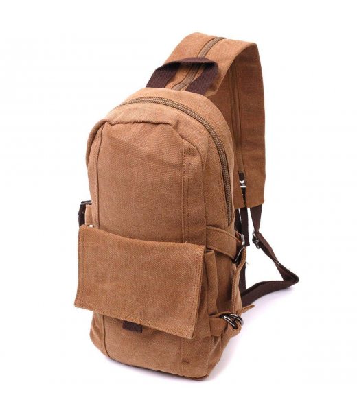 Вместительный текстильный рюкзак в стиле милитари Vintagе 22180 Коричневый