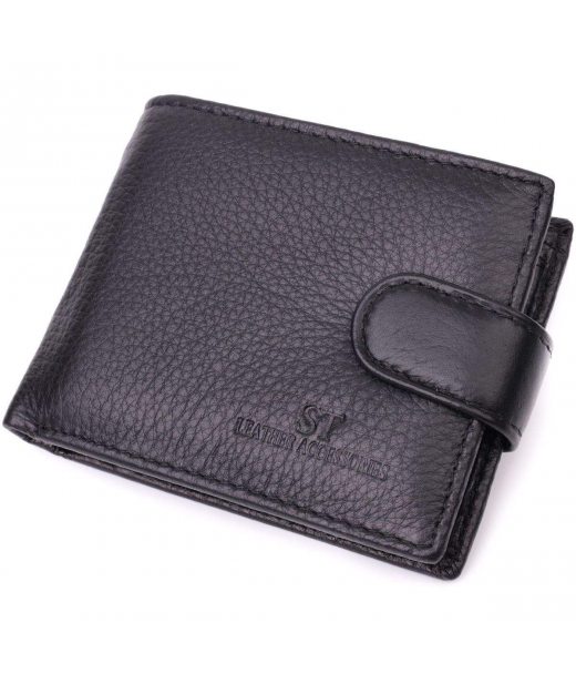 Невеликий місткий гаманець із натуральної шкіри ST Leather 22456 Чорний Невеликий місткий гаманець із натуральної шкіри ST Leather 22456 Чорний