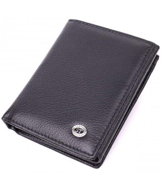 Гаманець вертикального формату з натуральної шкіри ST Leather 22474 Чорний Гаманець вертикального формату з натуральної шкіри ST Leather 22474 Чорний