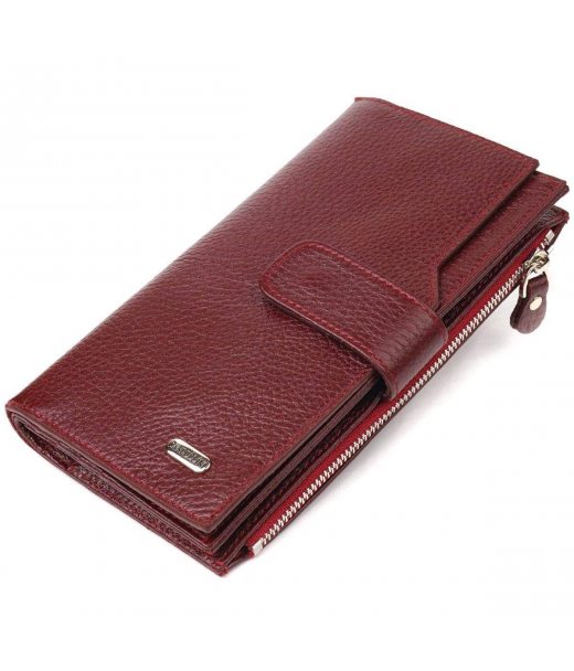 Вертикальний гаманець для жінок з натуральної шкіри CANPELLINI 21645 Бордовий
