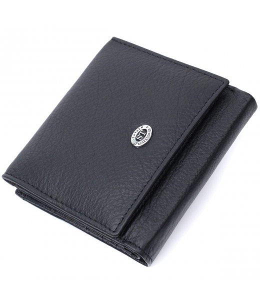 Гарний гаманець для жінок із натуральної шкіри ST Leather 22709 Чорний Гарний гаманець для жінок із натуральної шкіри ST Leather 22709 Чорний