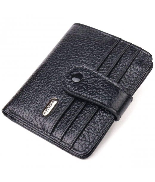 Стильний гаманець із натуральної зернистої шкіри CANPELLINI 21688 Чорний