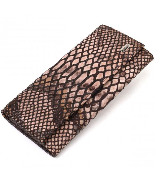 Ультрастильний жіночий гаманець із фактурної натуральної шкіри з тисненням під змію CANPELLINI 21713