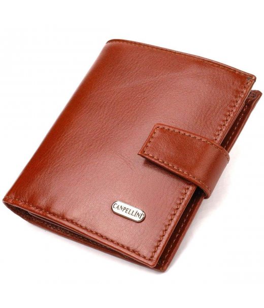 Відмінний чоловічий гаманець з натуральної гладкої шкіри CANPELLINI 21743 Коричневий Відмінний чоловічий гаманець з натуральної гладкої шкіри CANPELLINI 21743 Коричневий