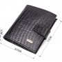 Фактурний чоловічий гаманець з натуральної шкіри з тисненням під крокодила CANPELLINI 21745 Чорний