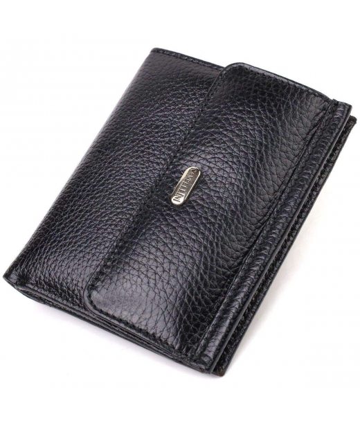 Гаманець для жінок середнього розміру з натуральної шкіри CANPELLINI 21817 Чорний