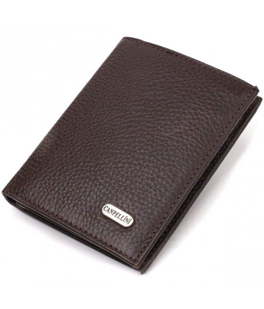 Компактний гаманець для чоловіків із натуральної шкіри флотар CANPELLINI 21873 Коричневий Компактний гаманець для чоловіків із натуральної шкіри флотар CANPELLINI 21873 Коричневий