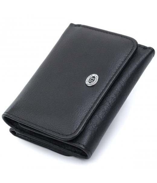 Гаманець для жінок з натуральної шкіри горизонтального формату ST Leather 22722 Чорний Гаманець для жінок з натуральної шкіри горизонтального формату ST Leather 22722 Чорний