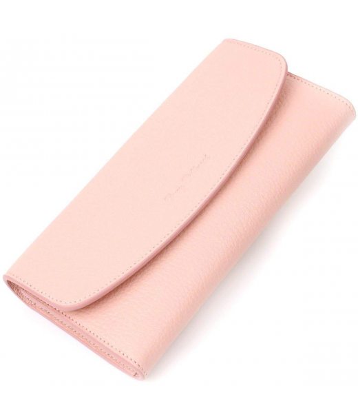 Оригінальний жіночий гаманець з монетницею на блискавці з натуральної шкіри Tony Bellucci 21963 Пудровий